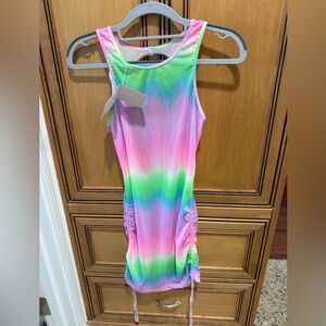 Kulani Kinis Pink and Green Tie-Dye Swim Coverup